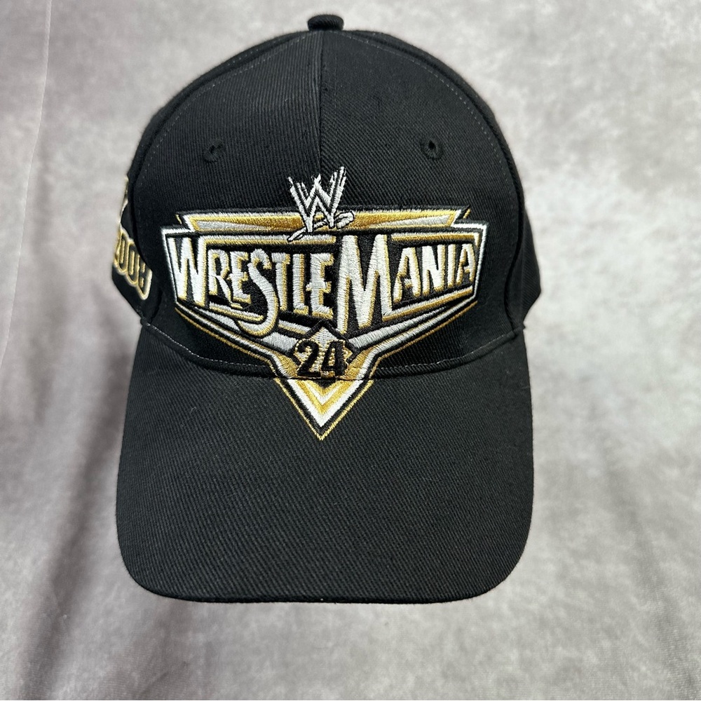 2008 WWE WrestleMania XXIV 24 Logo Hat Orlando Adjustable Hat Cap Embroidered